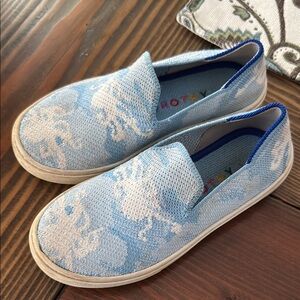 Rothy's Light Blue and Cream Slip-On Sneakers